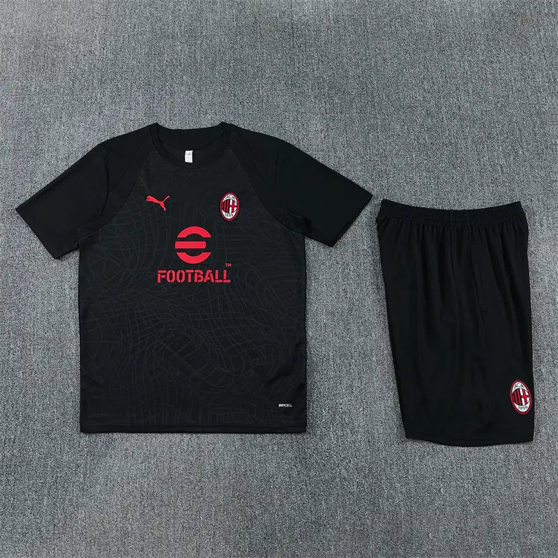 Completino Manica Corta Milan 26/27 Uomo Nero | Kit Allenamento