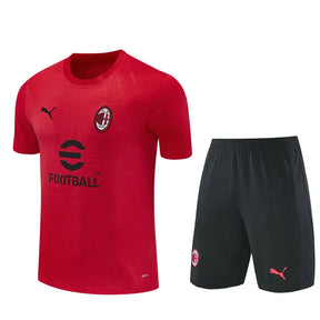 Completino Manica Corta Milan 26/27 Uomo Rosso e Nero | Kit Allenamento