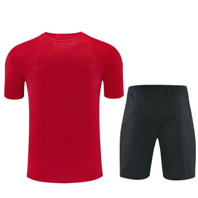 Completino Manica Corta Milan 26/27 Uomo Rosso e Nero | Kit Allenamento