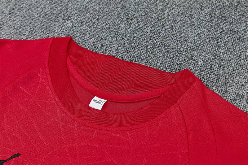 Completino Manica Corta Milan 26/27 Uomo Rosso e Nero | Kit Allenamento