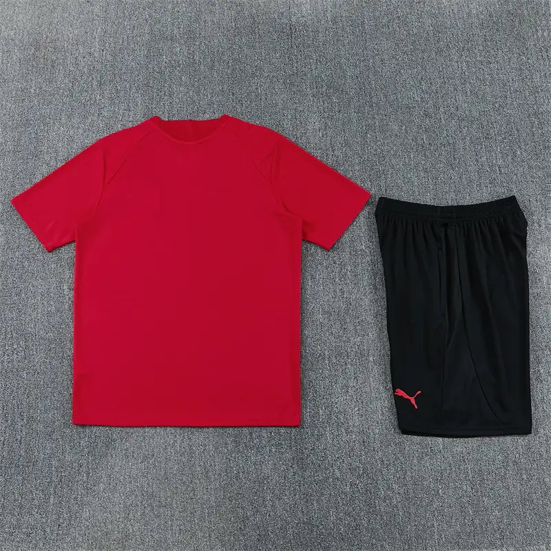 Completino Manica Corta Milan 26/27 Uomo Rosso e Nero | Kit Allenamento