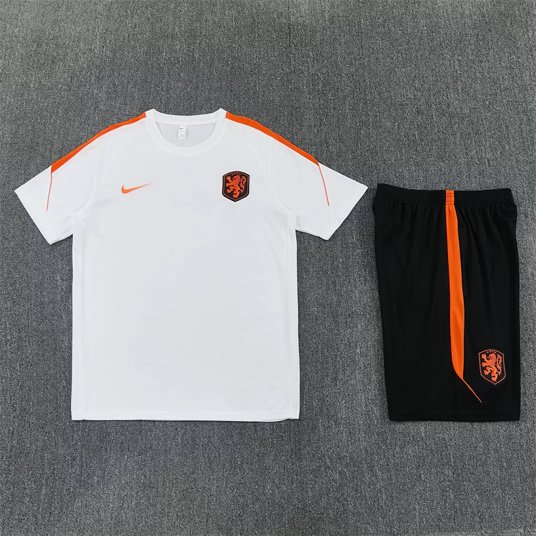 Completino Manica Corta Olanda 2026 Uomo Bianco | Kit Allenamento