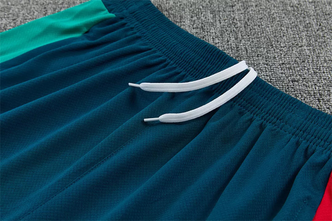 Completino Manica Corta Portogallo 2026 Uomo Blu Petrolio | Kit Allenamento