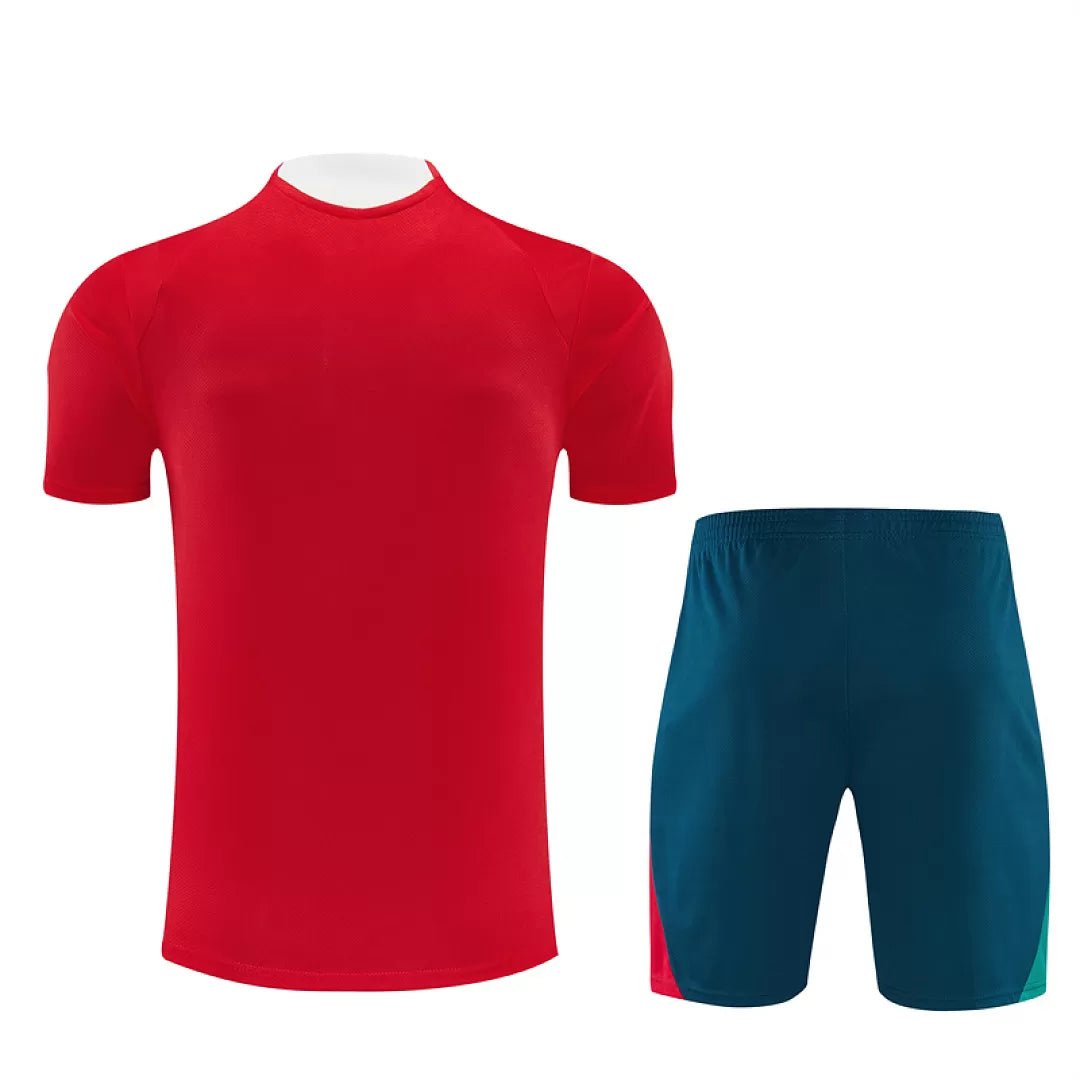 Completino Manica Corta Portogallo 2026 Uomo Rosso | Kit Allenamento