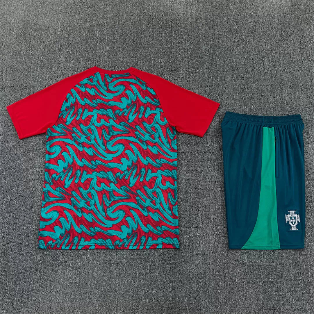 Completino Manica Corta Portogallo 2026 Uomo Rosso | Kit Allenamento
