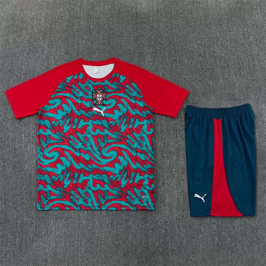 Completino Manica Corta Portogallo 2026 Uomo Rosso | Kit Allenamento