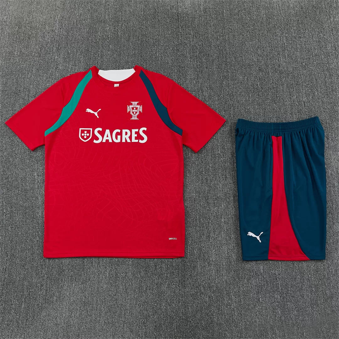 Completino Manica Corta Portogallo 2026 Uomo Rosso | Kit Allenamento