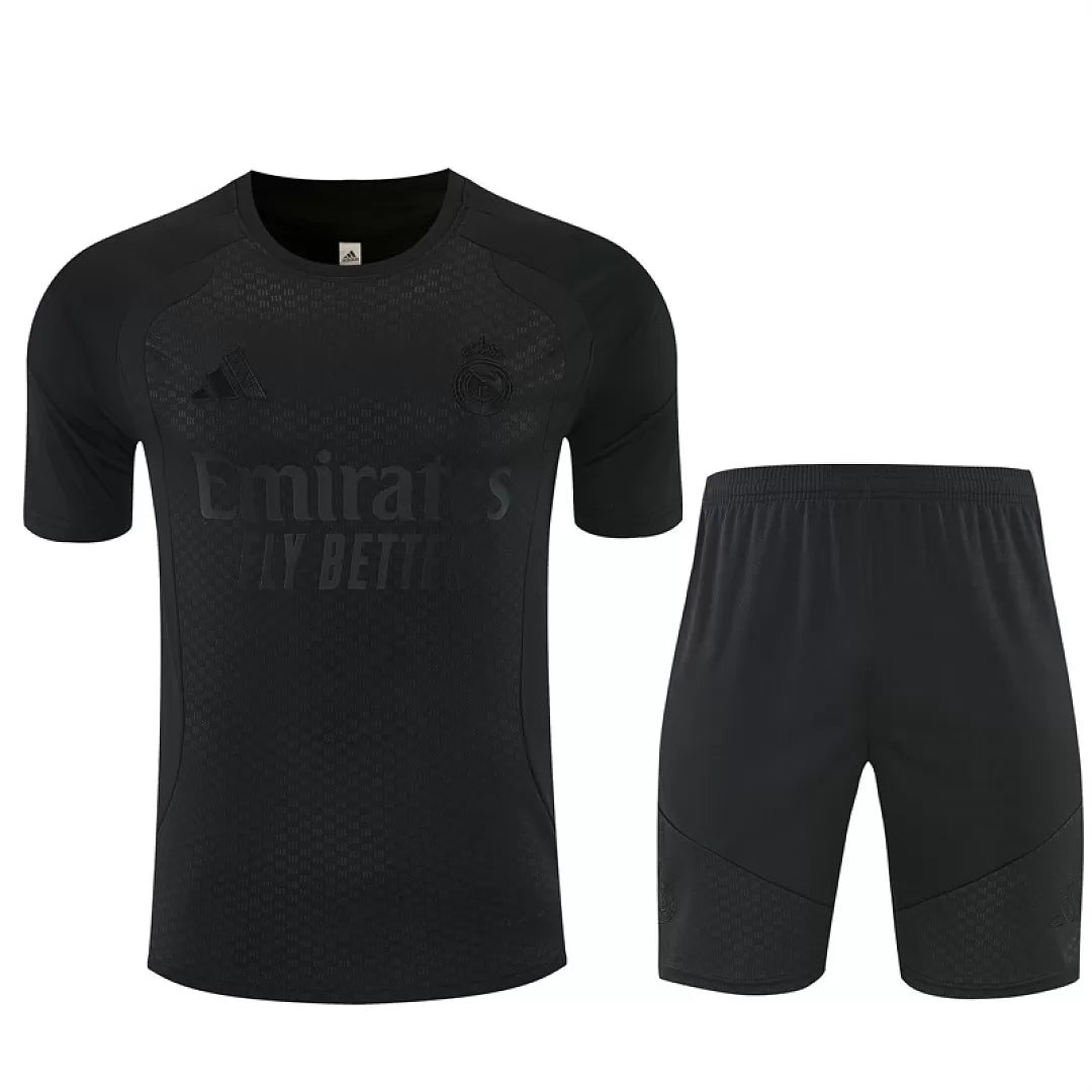 Completino Manica Corta Real Madrid 26/27 Uomo Nero | Kit Allenamento