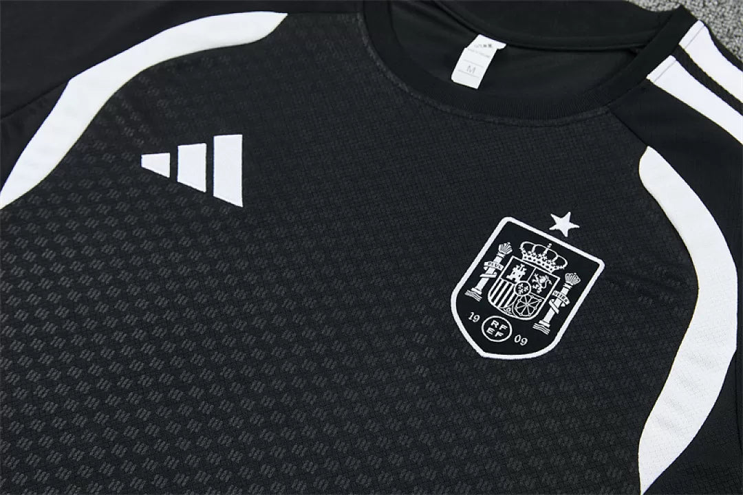 Completino Manica Corta Spagna 2026 Uomo Nero | Kit Allenamento