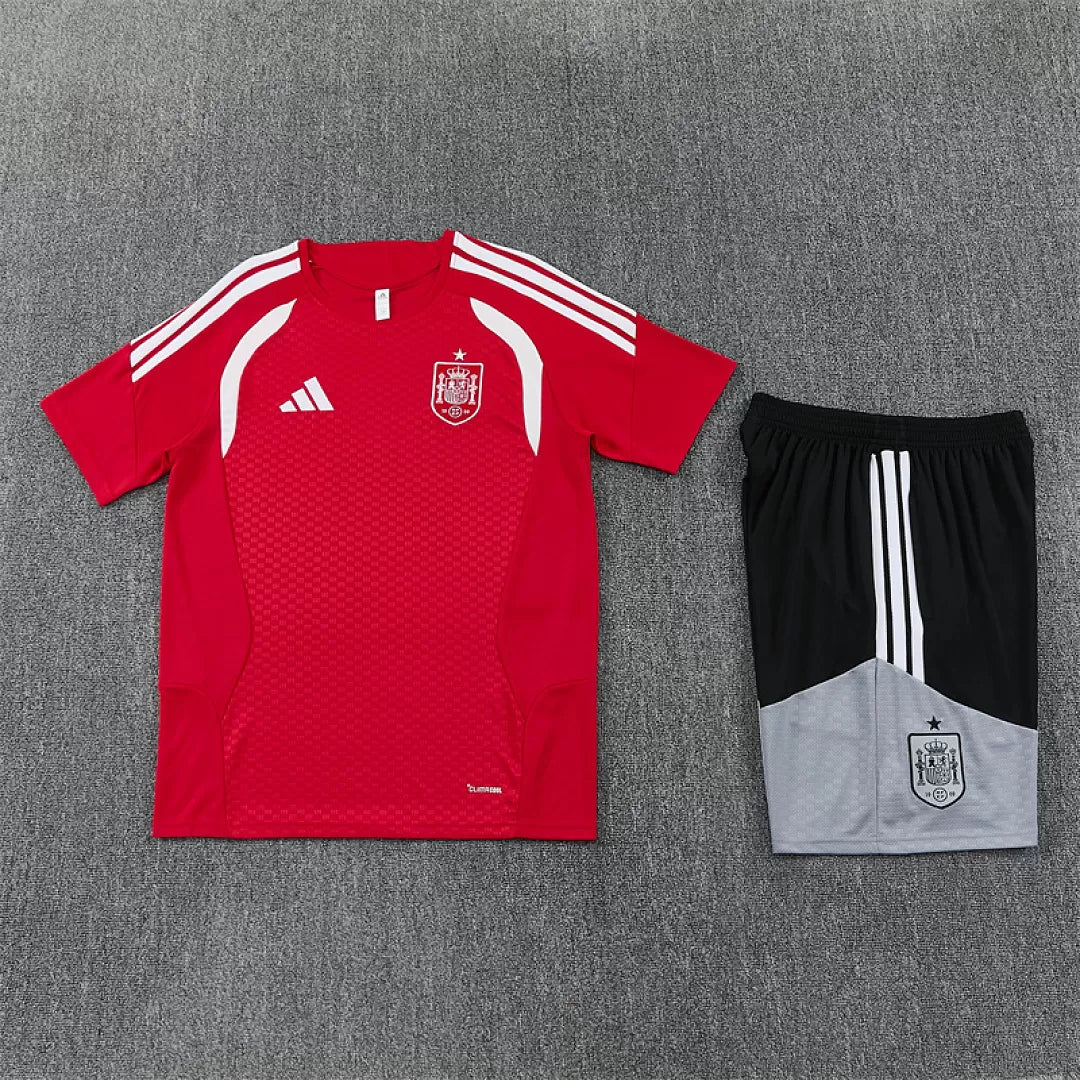 Completino Manica Corta Spagna 2026 Uomo Rosso | Kit Allenamento
