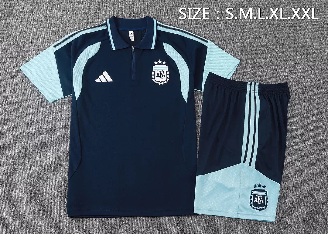 Completino Polo Argentina 2026 Uomo Blu Navy e Azzurro | Kit Allenamento