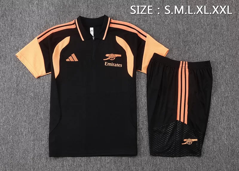 Completino Polo Arsenal 26/27 Uomo Nero/Arancione | Kit Allenamento