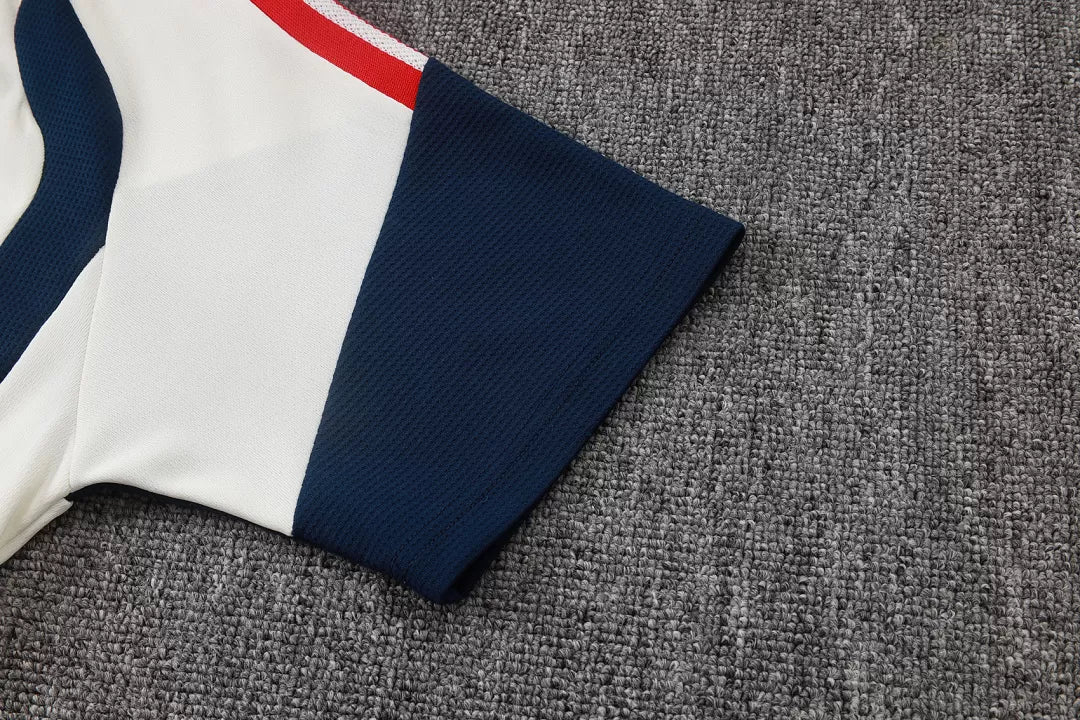 Completino Polo Bayern Munich 26/27 Uomo Bianco e Blu Navy | Kit Allenamento