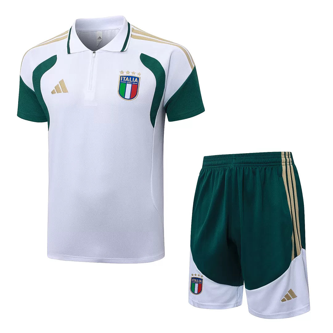 Completino Polo Italia 2026 Uomo Bianco/Verde | Kit Allenamento