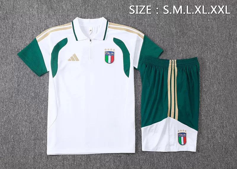 Completino Polo Italia 2026 Uomo Bianco/Verde | Kit Allenamento