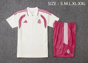 Completino Polo Real Madrid 26/27 Uomo Bianco e Rosa | Kit Allenamento