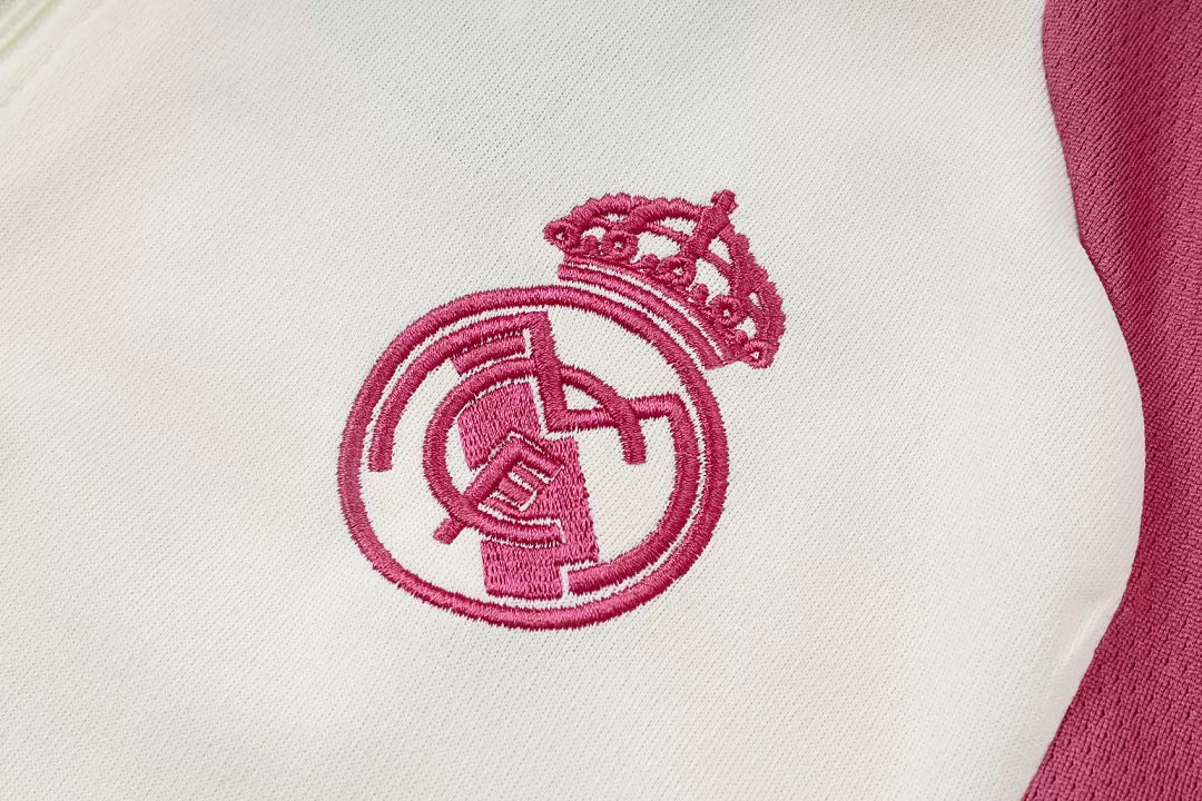 Completino Polo Real Madrid 26/27 Uomo Bianco e Rosa | Kit Allenamento