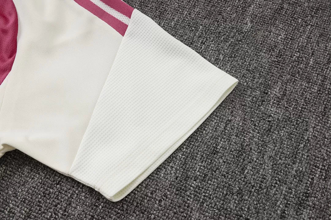 Completino Polo Real Madrid 26/27 Uomo Bianco e Rosa | Kit Allenamento