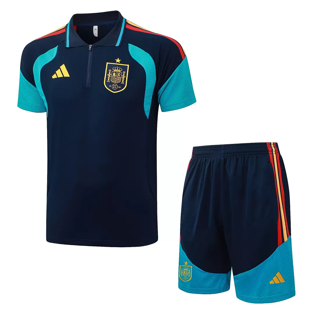Completino Polo Spagna 2026 Uomo Blu Navy | Kit Allenamento