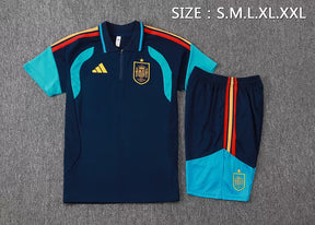Completino Polo Spagna 2026 Uomo Blu Navy | Kit Allenamento
