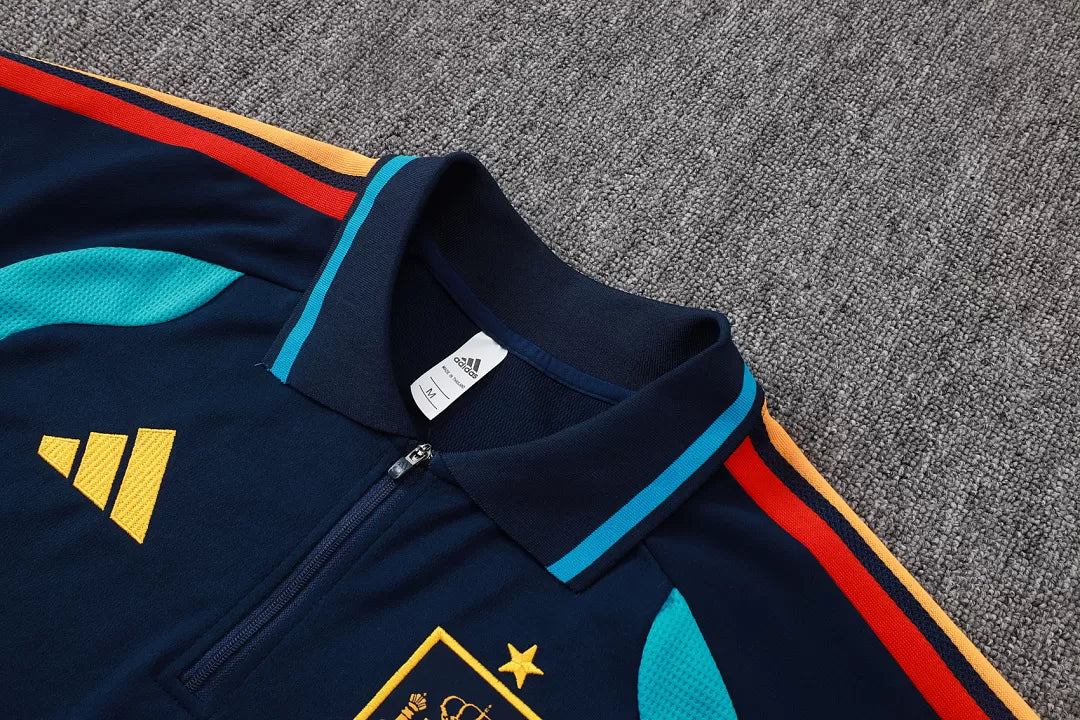 Completino Polo Spagna 2026 Uomo Blu Navy | Kit Allenamento