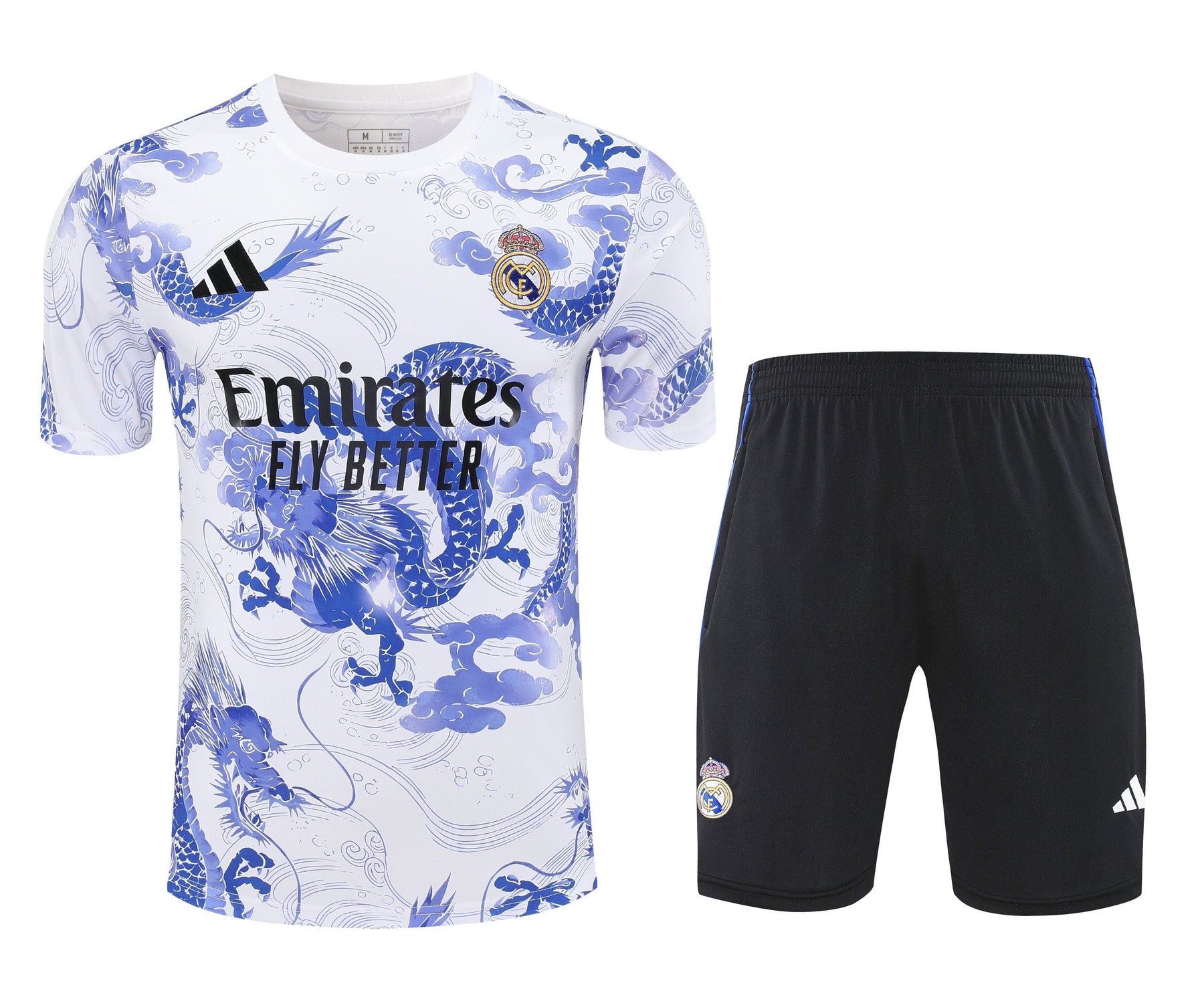 Tenue d'entraînement Real Madrid bleu dragon (maillot et short) 25/26