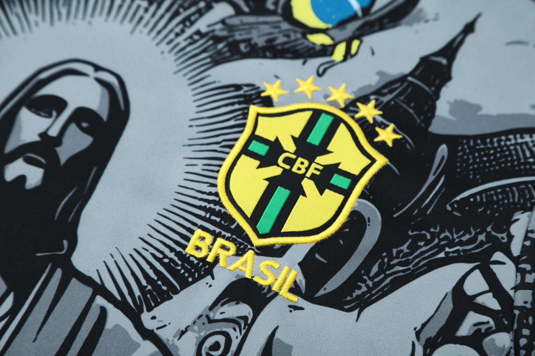 Kit Shirt + Shorts Brazil Christ the Redeemer Gray Training 25/26