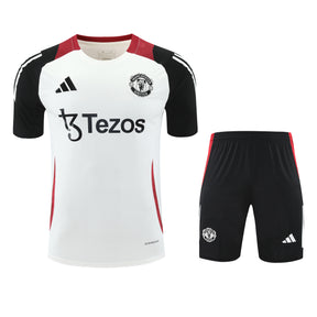 Tenue d'entraînement blanche et noire de Manchester United (maillot et short) 25/26