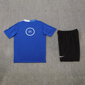 Tenue maillot + short Chelsea bleu/noir 25/26