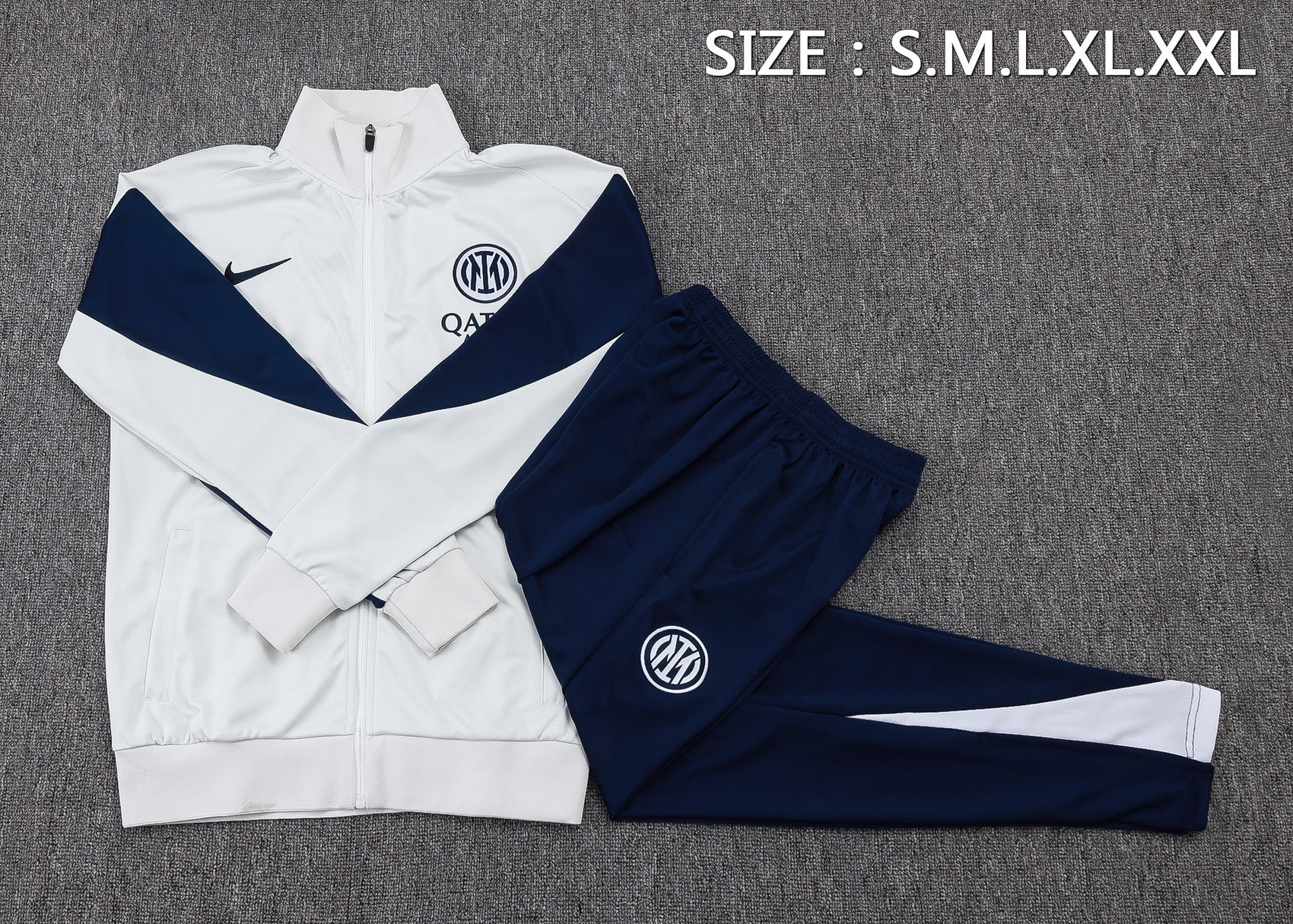 Inter Milan White/Blue Tracksuit Full-Zip 25/26