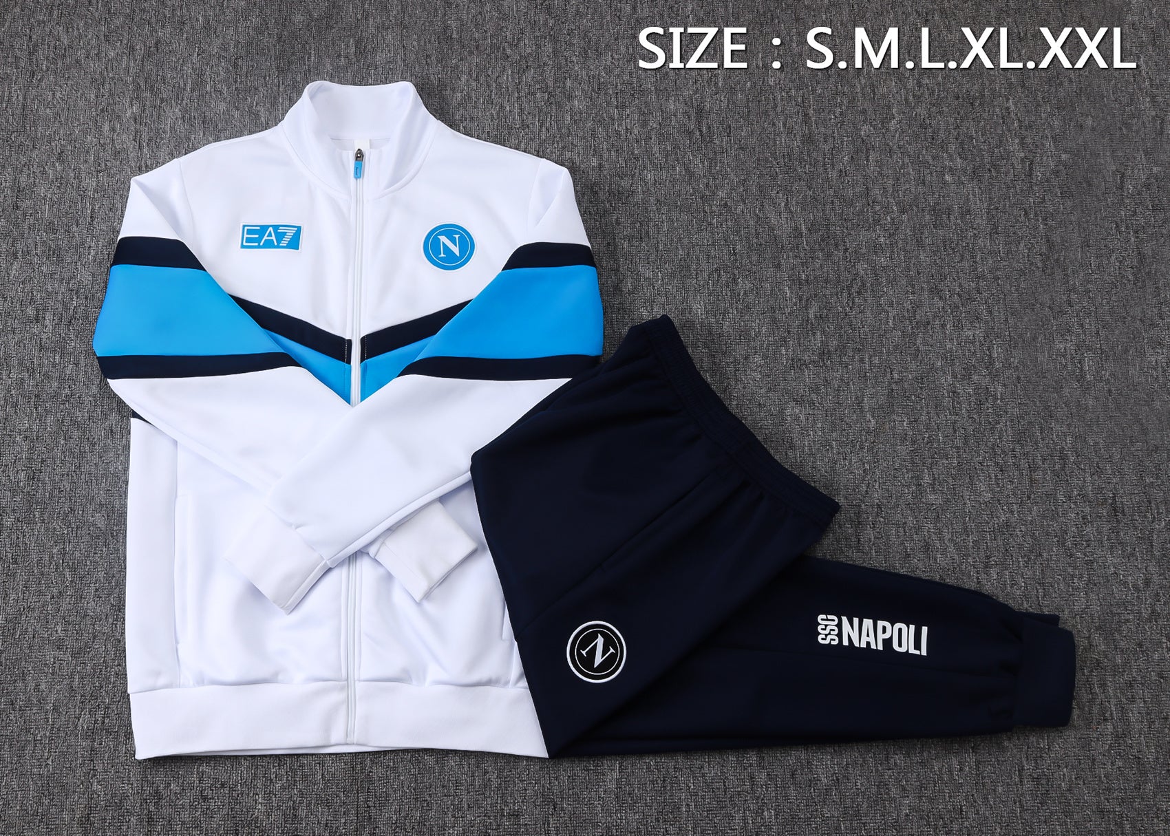 Napoli White/Blue Tracksuit Full-Zip 25/26