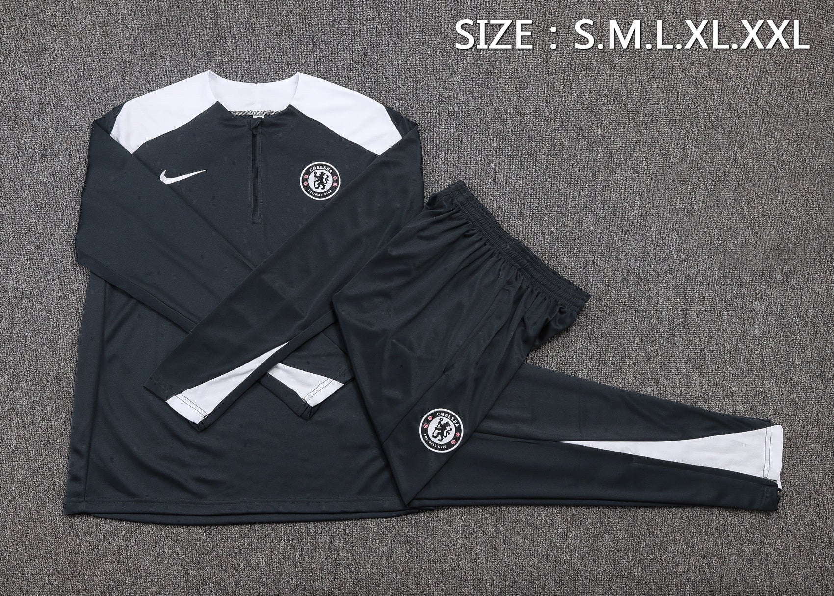 Chelsea Black Tracksuit Half-Zip 25/26