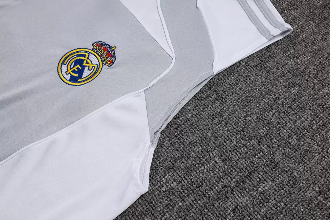 Completino Canottiera Real Madrid 25/26 Uomo Grigio | Kit Allenamento