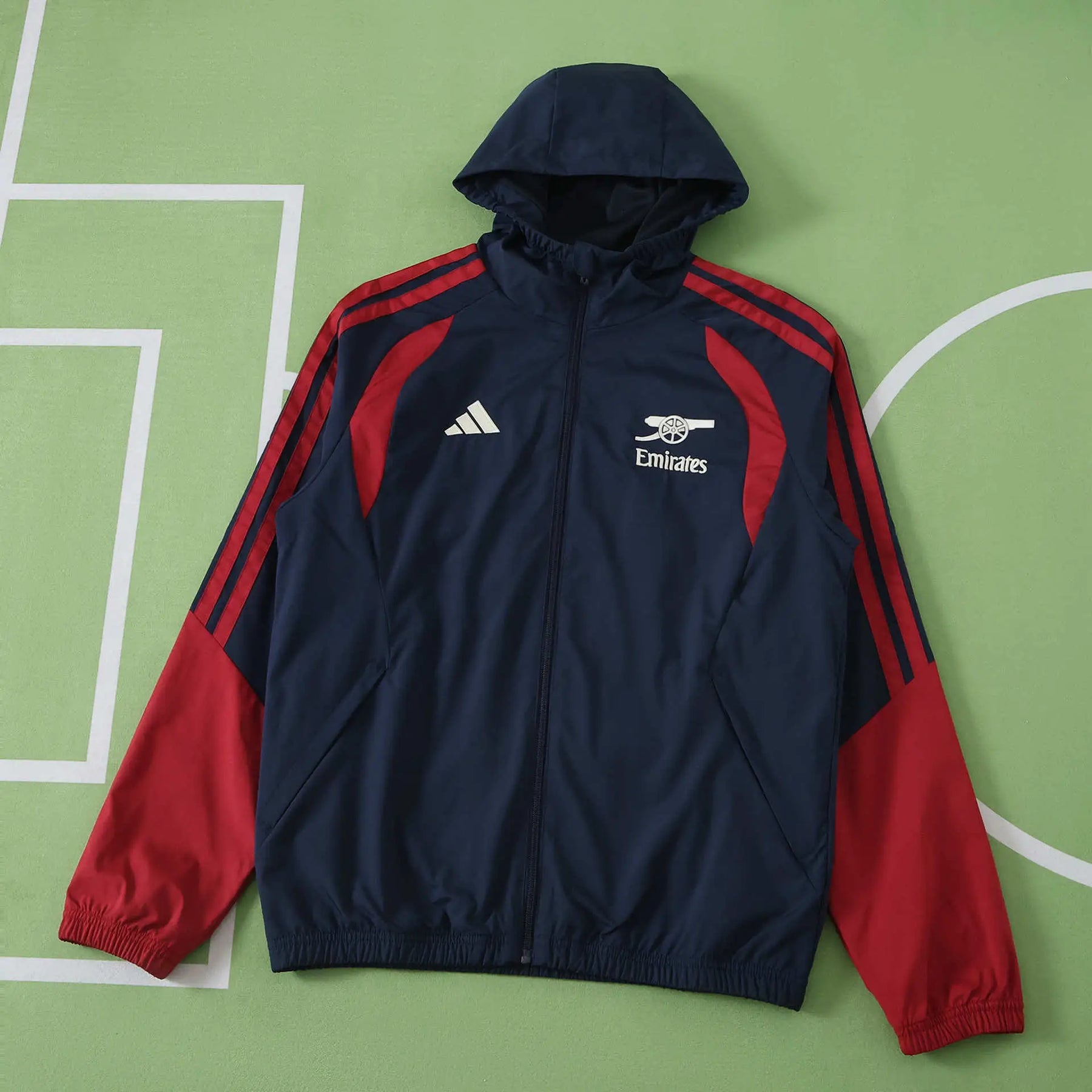 Giacca a Vento Arsenal 26/27 Uomo Blu Navy e Rosso | Giacca a Vento da Calcio