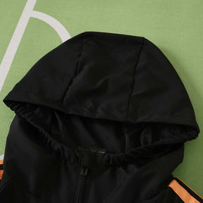 Giacca a Vento Arsenal 26/27 Uomo Nero e Arancione | Giacca a Vento da Calcio