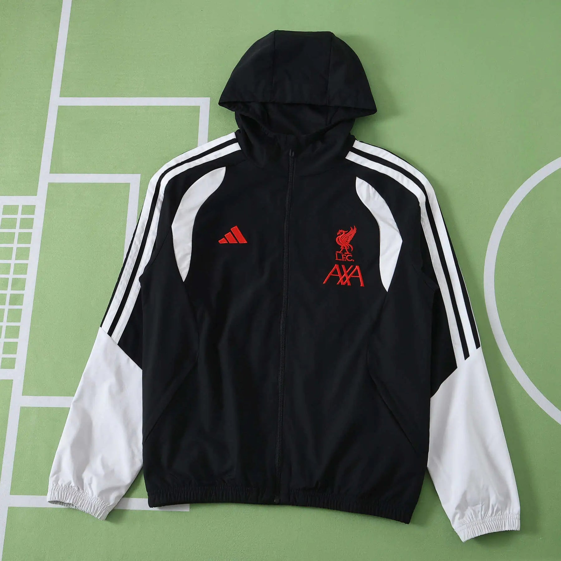 Giacca a Vento Liverpool 26/27 Uomo Nero e Bianco | Giacca a Vento da Calcio