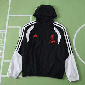 Giacca a Vento Liverpool 26/27 Uomo Nero e Bianco | Giacca a Vento da Calcio