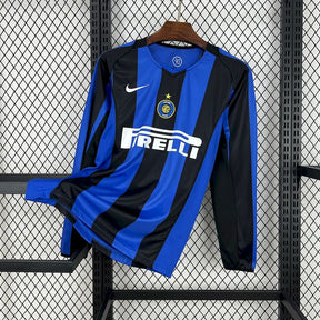 Inter Milan Jersey Home 04/05 Retro Manica Lunga Uomo Blu e Nero | Maglia da Calcio