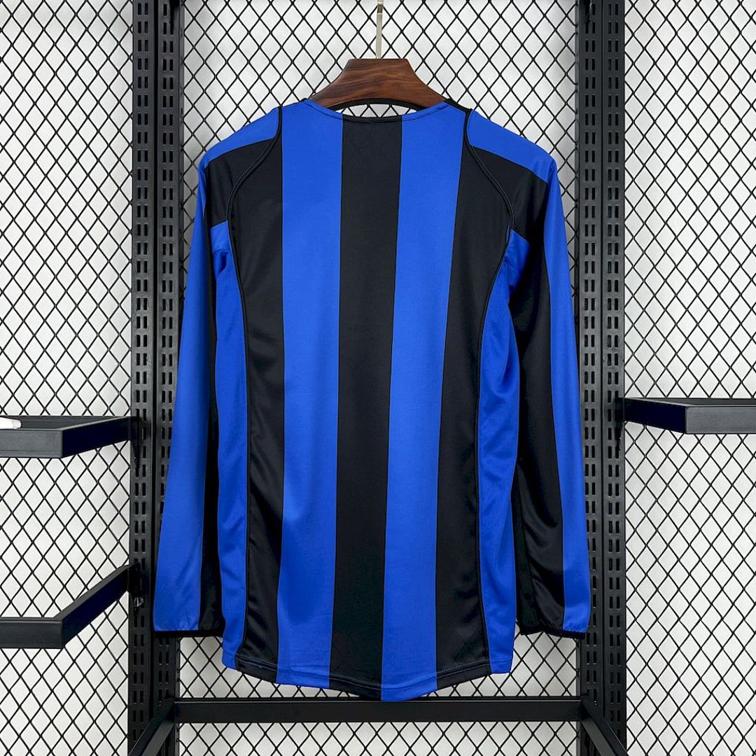 Inter Milan Jersey Home 04/05 Retro Manica Lunga Uomo Blu e Nero | Maglia da Calcio