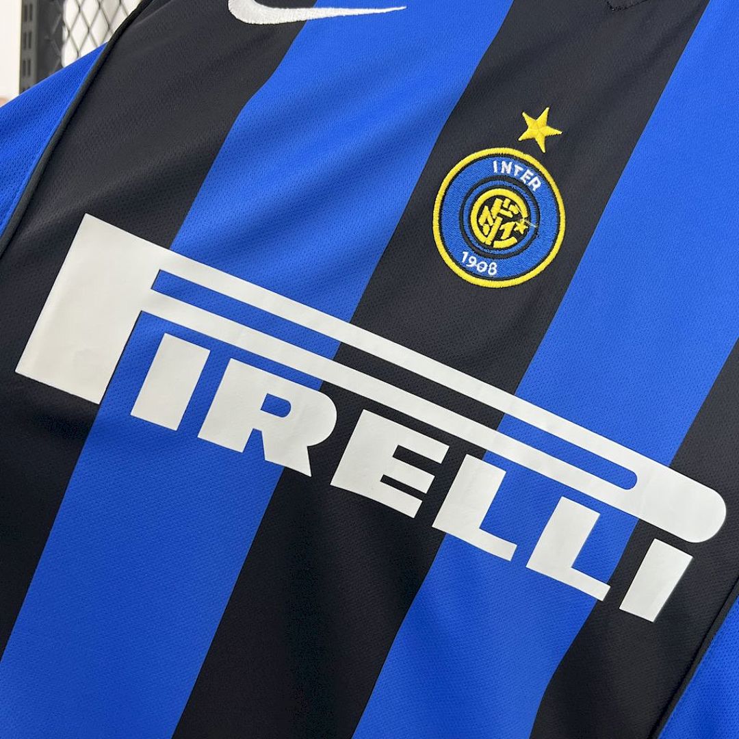 Inter Milan Jersey Home 04/05 Retro Manica Lunga Uomo Blu e Nero | Maglia da Calcio