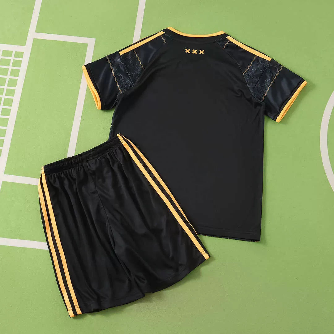 Kit Bambino Ajax Away 26/27 Nero con dettagli oro | Kit da Calcio
