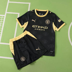 Kit Bambino Manchester City Away 26/27 Nero e Oro | Kit da Calcio
