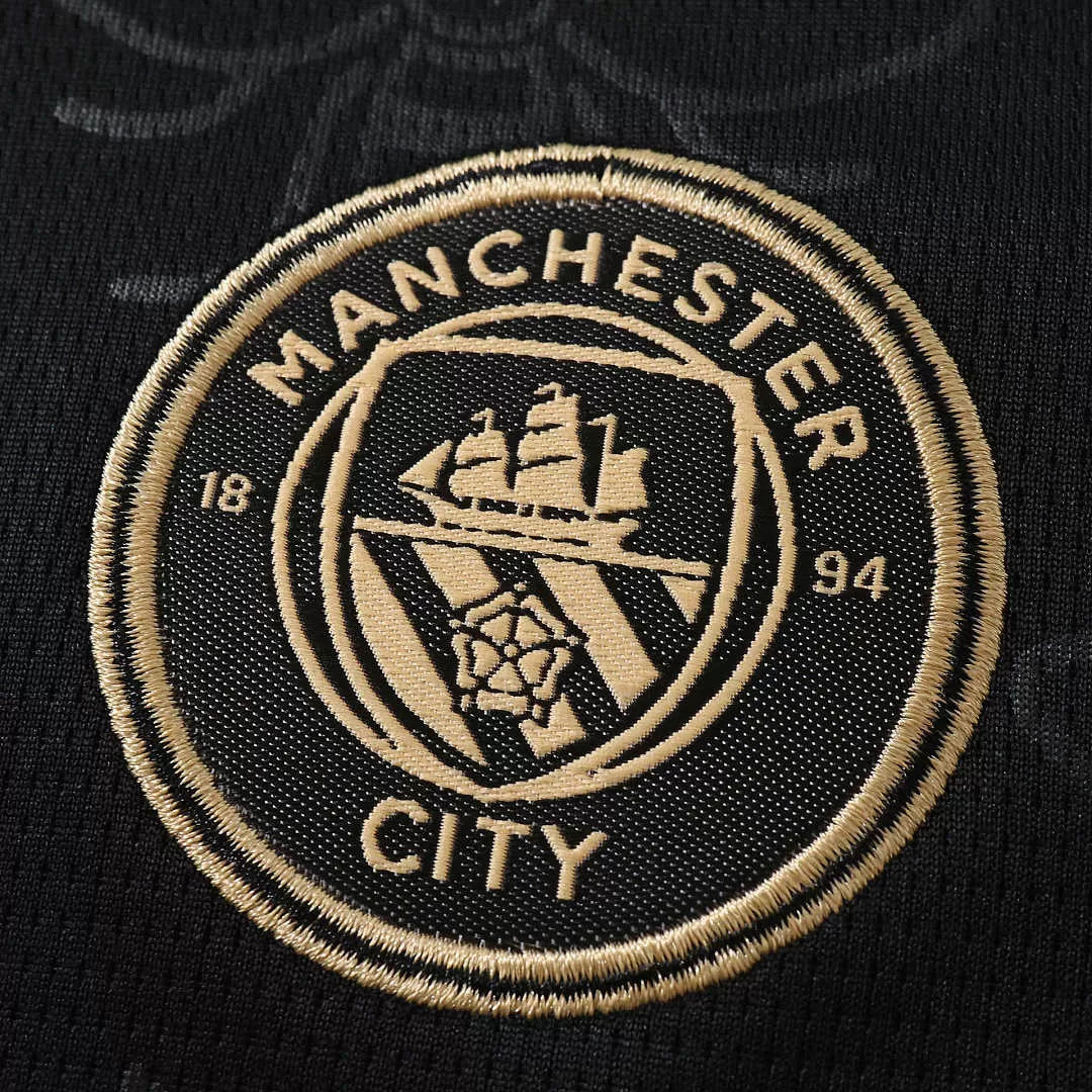 Kit Bambino Manchester City Away 26/27 Nero e Oro | Kit da Calcio