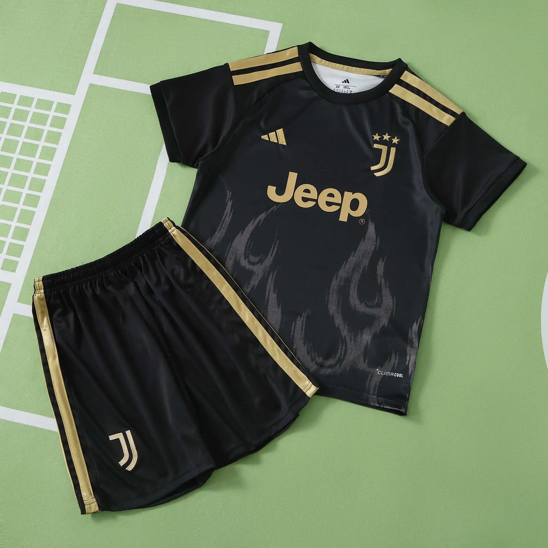 Kit Bambino Third 26/27 Nero con dettagli oro | Kit da Calcio
