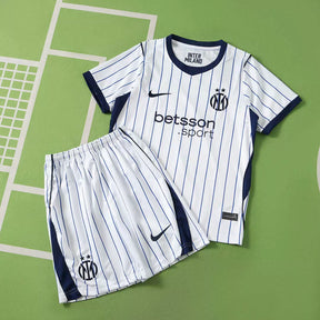 Kit Inter Milan Away 26/27 Bambino Bianco con strisce blu navy | Kit da Calcio