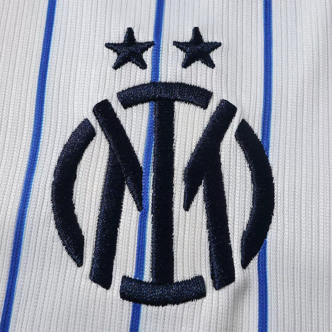 Kit Inter Milan Away 26/27 Bambino Bianco con strisce blu navy | Kit da Calcio