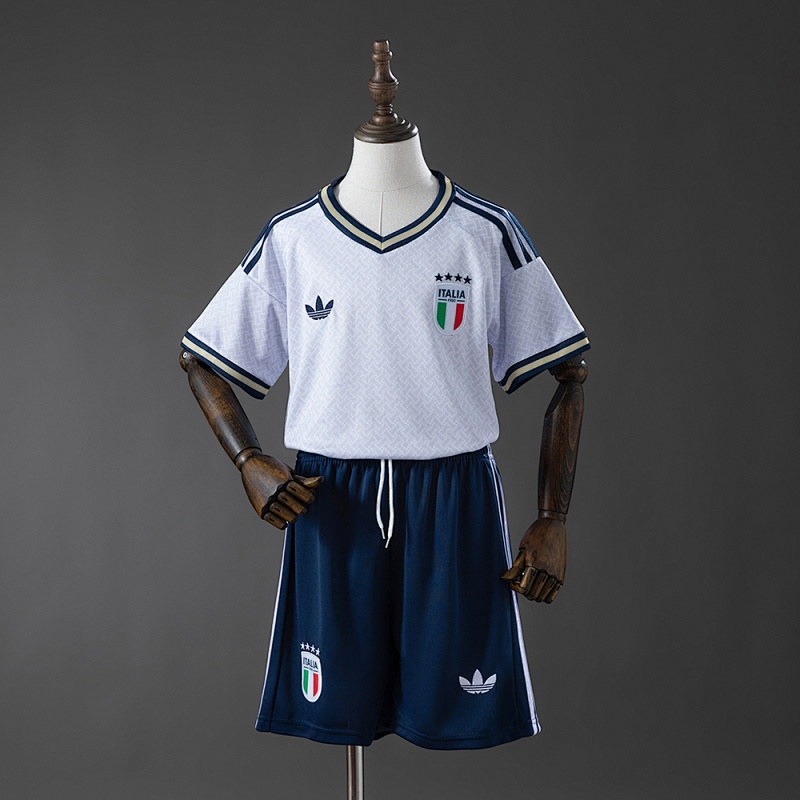 Kit Italia Away 2026 Bambino Bianco e Blu Navy | Kit da Calcio