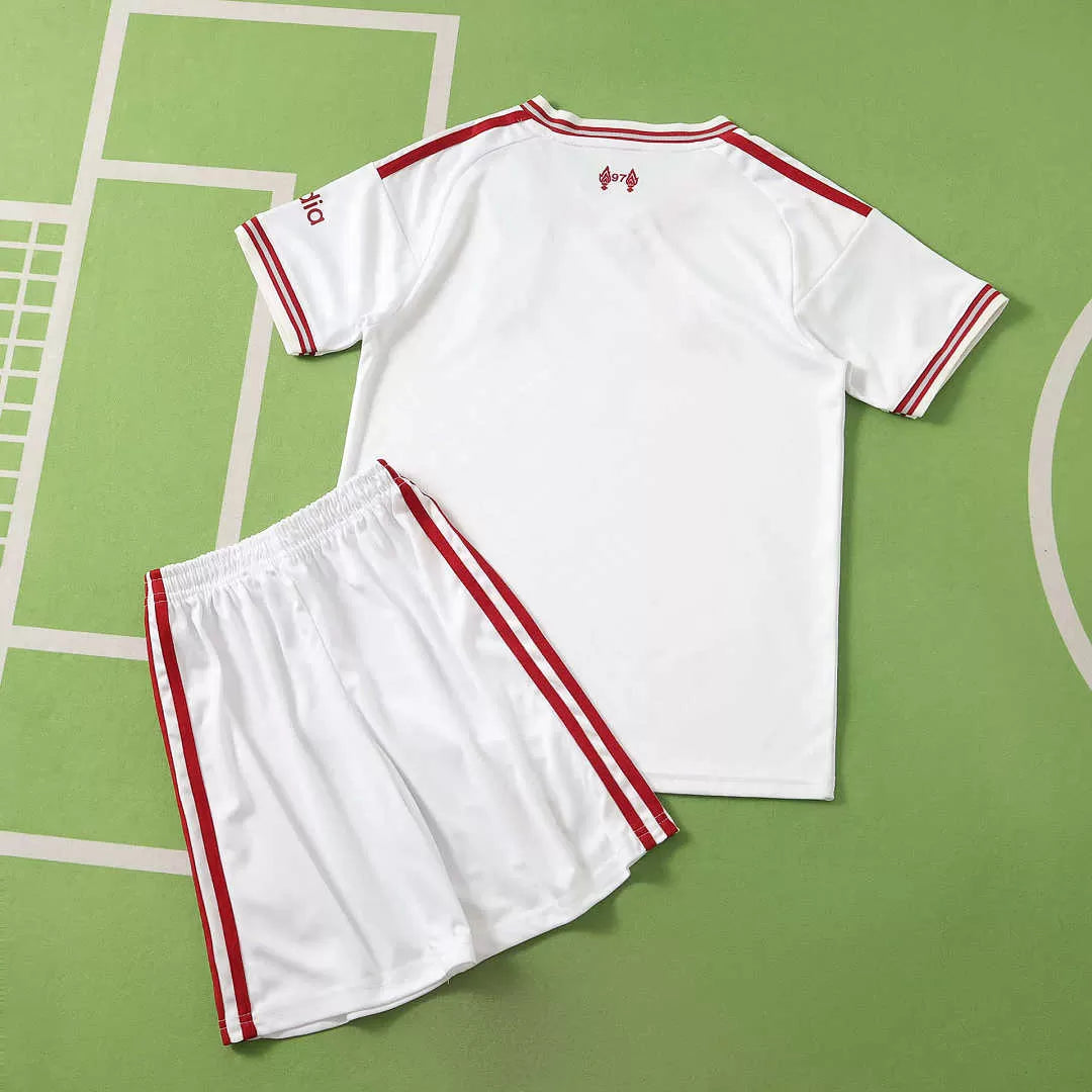Kit Liverpool Away 26/27 Bambino Bianco | Kit da Calcio