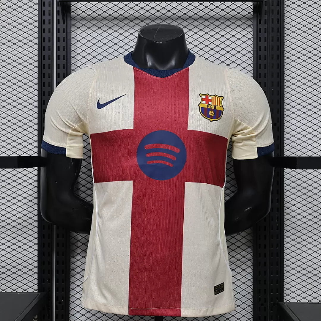 Maglia Barcelona Fourth 26/27 Player Uomo Bianco e Rosso | Maglia da Calcio