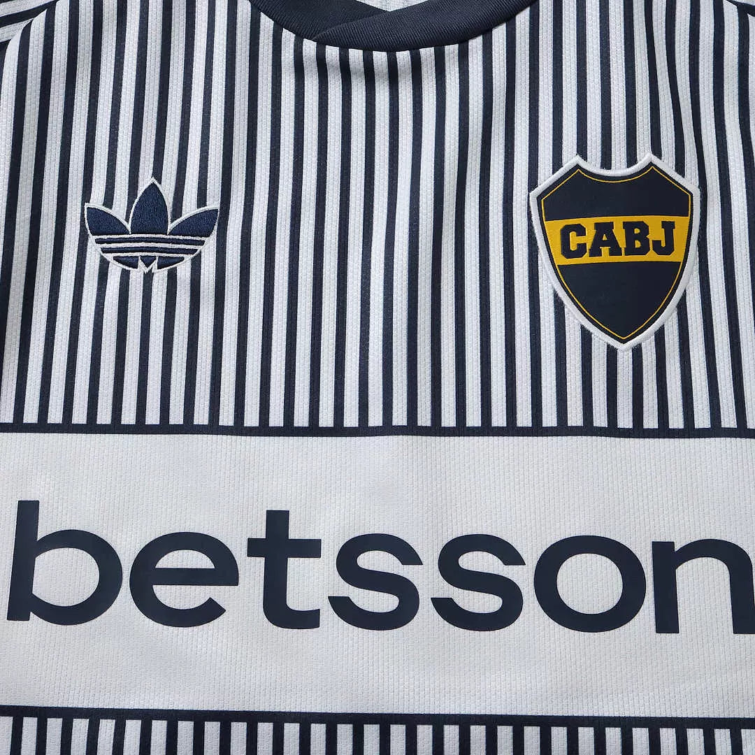 Maglia Boca Juniors Away 26/27 Uomo Bianco e Nero a righe verticali | Maglia da Calcio